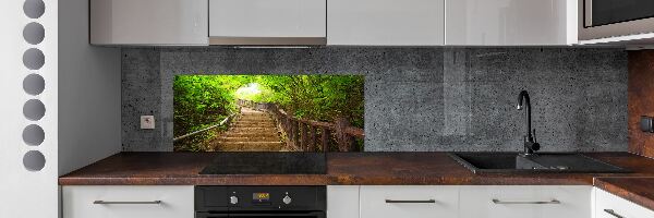 Crédence en verre cuisine Escalier dans la forêt