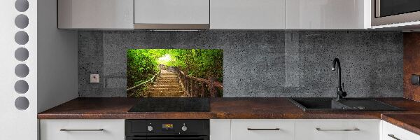 Crédence en verre cuisine Escalier dans la forêt