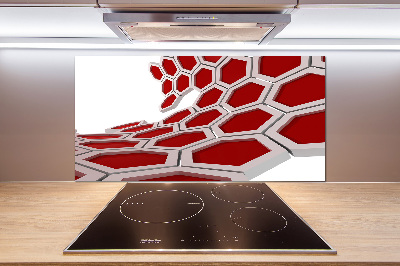 Panneau crédence cuisine Abstraction 3D d'hexagones