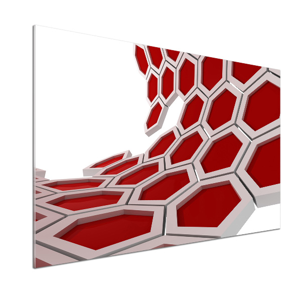Panneau crédence cuisine Abstraction 3D d'hexagones