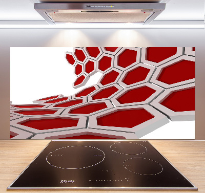 Panneau crédence cuisine Abstraction 3D d'hexagones