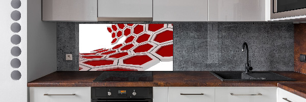 Panneau crédence cuisine Abstraction 3D d'hexagones