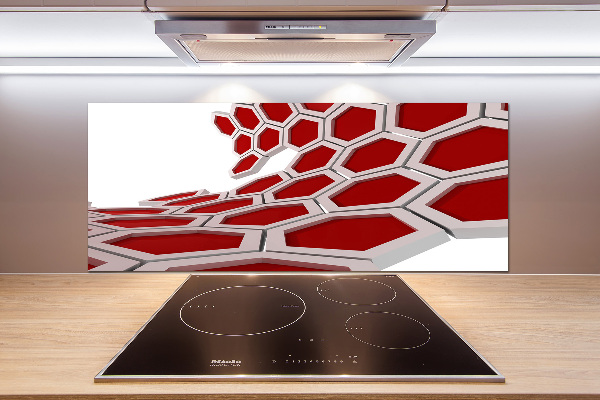 Panneau crédence cuisine Abstraction 3D d'hexagones