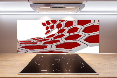 Panneau crédence cuisine Abstraction 3D d'hexagones