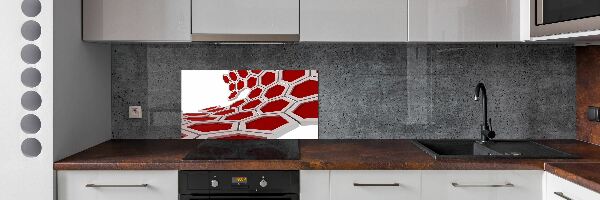 Panneau crédence cuisine Abstraction 3D d'hexagones