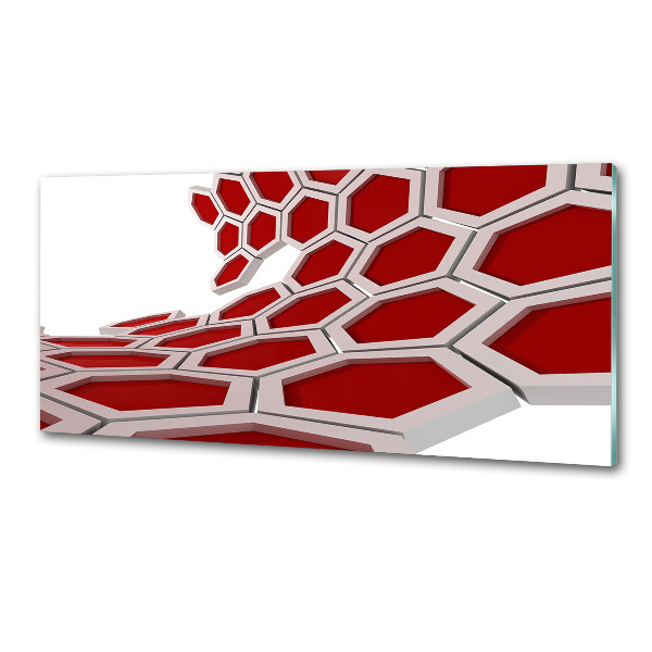 Panneau crédence cuisine Abstraction 3D d'hexagones