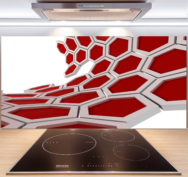 Panneau crédence cuisine Abstraction 3D d'hexagones