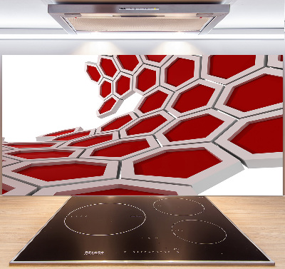 Panneau crédence cuisine Abstraction 3D d'hexagones