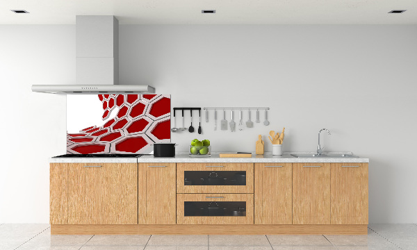 Panneau crédence cuisine Abstraction 3D d'hexagones