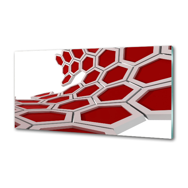 Panneau crédence cuisine Abstraction 3D d'hexagones
