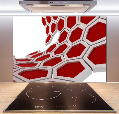 Panneau crédence cuisine Abstraction 3D d'hexagones