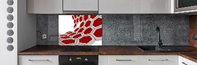 Panneau crédence cuisine Abstraction 3D d'hexagones