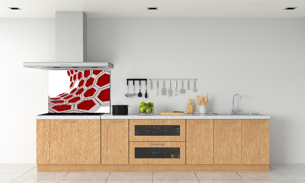 Panneau crédence cuisine Abstraction 3D d'hexagones