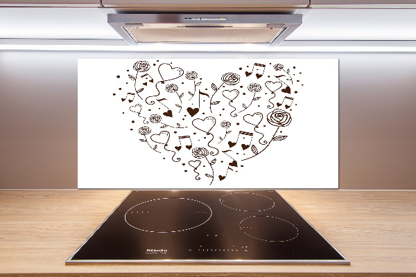 Panneau pour cuisine Coeurs