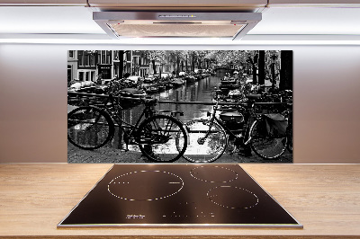 Crédence en verre avec motif Vélos à Amsterdam