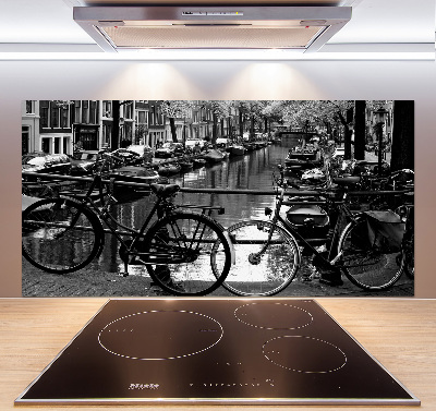 Crédence en verre avec motif Vélos à Amsterdam