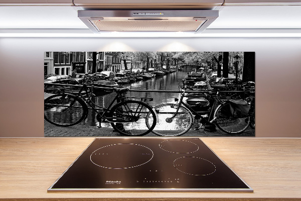 Crédence en verre avec motif Vélos à Amsterdam
