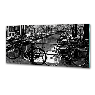 Crédence en verre avec motif Vélos à Amsterdam