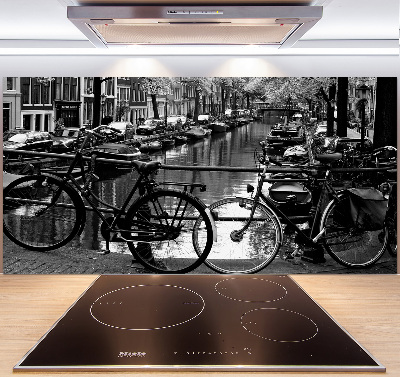 Crédence en verre avec motif Vélos à Amsterdam