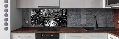Crédence en verre avec motif Vélos à Amsterdam