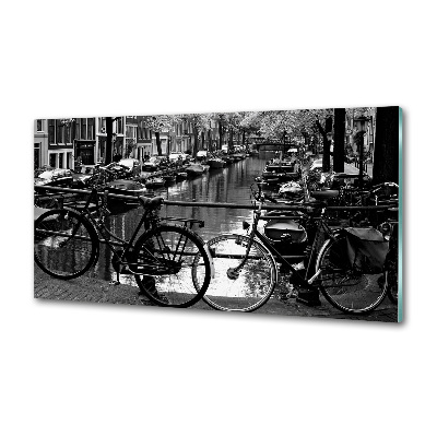 Crédence en verre avec motif Vélos à Amsterdam