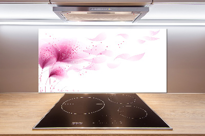 Crédence cuisine en verre Fleur rose