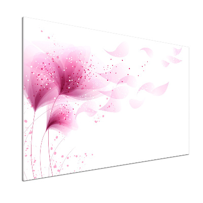 Crédence cuisine en verre Fleur rose