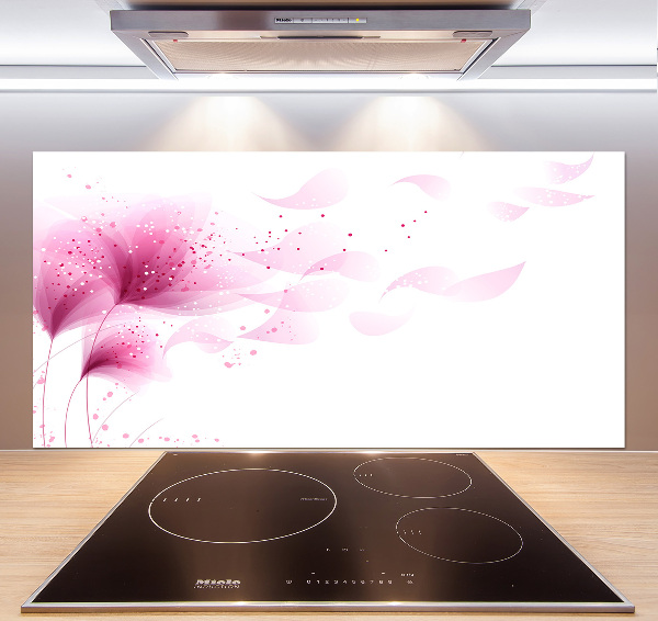 Crédence cuisine en verre Fleur rose
