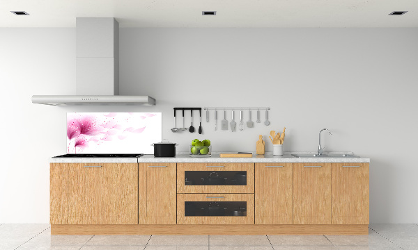 Crédence cuisine en verre Fleur rose