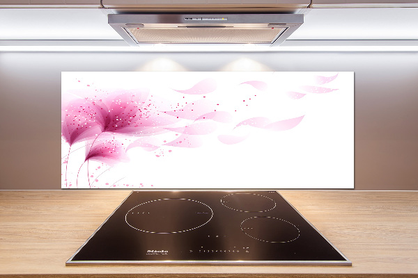 Crédence cuisine en verre Fleur rose