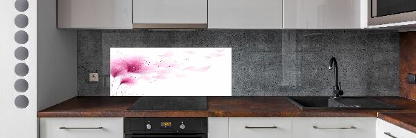 Crédence cuisine en verre Fleur rose