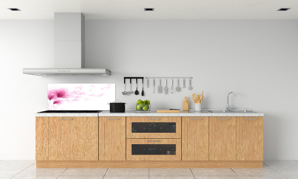 Crédence cuisine en verre Fleur rose