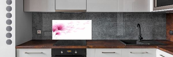 Crédence cuisine en verre Fleur rose