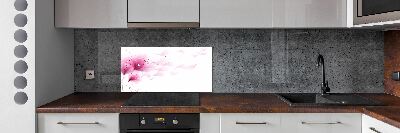 Crédence cuisine en verre Fleur rose