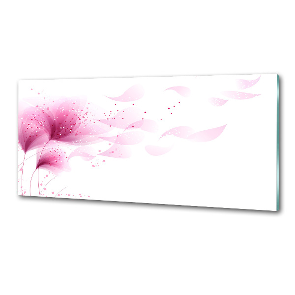 Crédence cuisine en verre Fleur rose