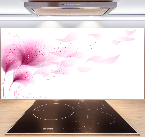 Crédence cuisine en verre Fleur rose