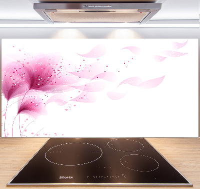 Crédence cuisine en verre Fleur rose