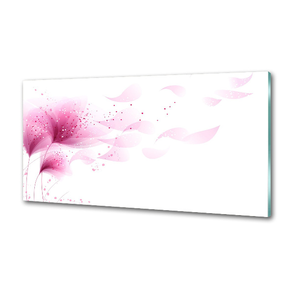 Crédence cuisine en verre Fleur rose