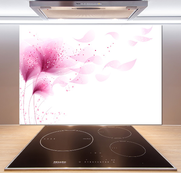Crédence cuisine en verre Fleur rose