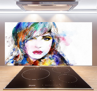 Crédence en verre avec motif Visage de femme