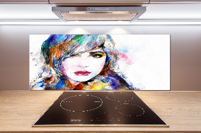 Crédence en verre avec motif Visage de femme