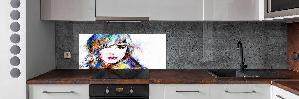 Crédence en verre avec motif Visage de femme