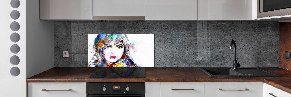 Crédence en verre avec motif Visage de femme