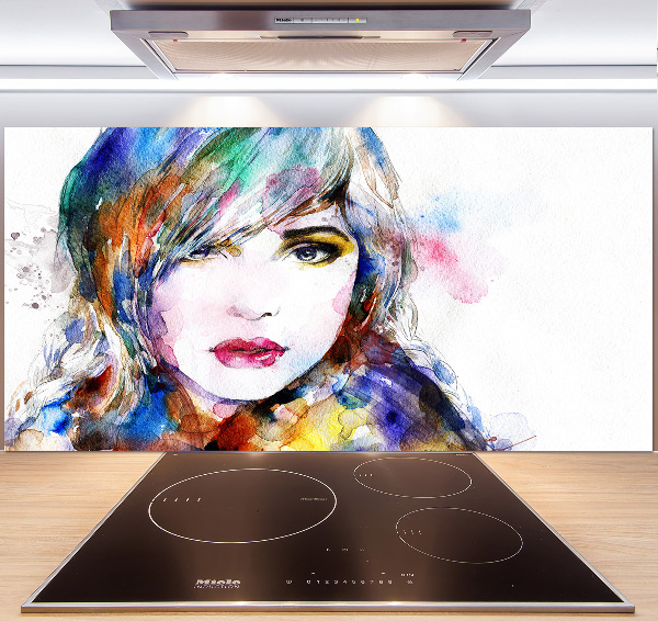 Crédence en verre avec motif Visage de femme