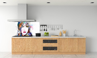 Crédence en verre avec motif Visage de femme