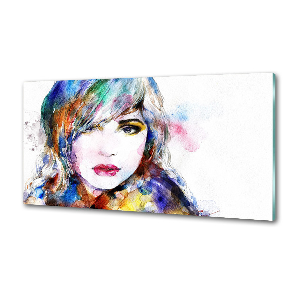 Crédence en verre avec motif Visage de femme