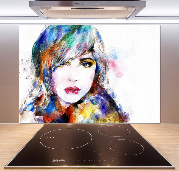 Crédence en verre avec motif Visage de femme