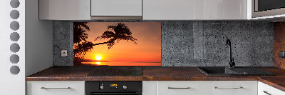 Crédence en verre cuisine Plage du coucher de soleil