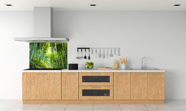 Crédence cuisine en verre trempé Forêt de bambous