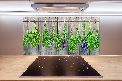 Crédence de cuisine Herbes sur une ficelle